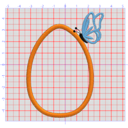 Motif de broderie Oeuf de Pâques avec papillon