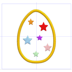 Motif de broderie Oeuf de Pâques avec étoiles