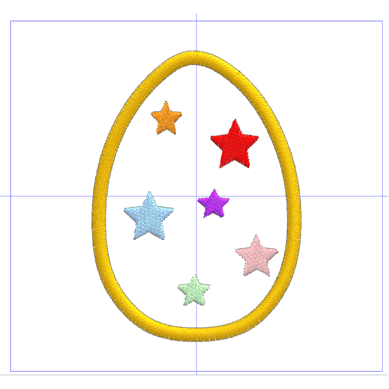 Motif de broderie Oeuf de Pâques avec étoiles