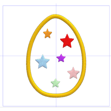 Motif de broderie Oeuf de Pâques avec étoiles