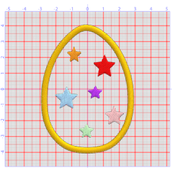 Motif de broderie Oeuf de Pâques avec étoiles