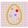 Motif de broderie Oeuf de Pâques avec étoiles