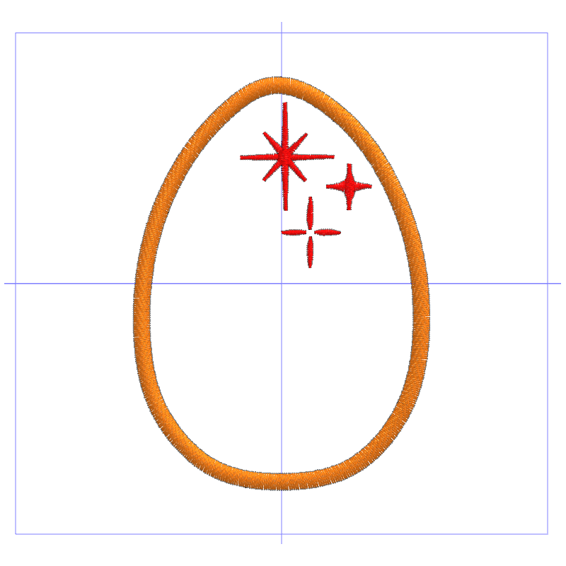 Motif de broderie Oeuf de Pâques étoilé
