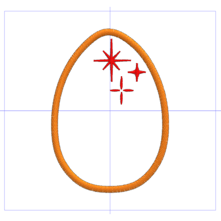 Motif de broderie Oeuf de Pâques étoilé
