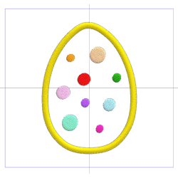 Motif de broderie Oeuf de Pâques tacheté multicolor