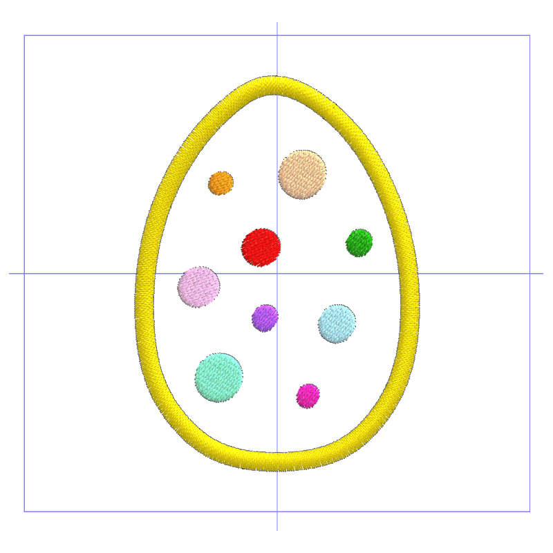 Motif de broderie Oeuf de Pâques tacheté multicolor