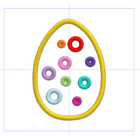 Motif de broderie Oeuf de Pâques gruyère multicolor