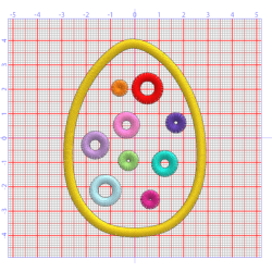 Motif de broderie Oeuf de Pâques gruyère multicolor