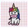 Motif de broderie Petite licorne Kawaii - 5cm x 9cm
