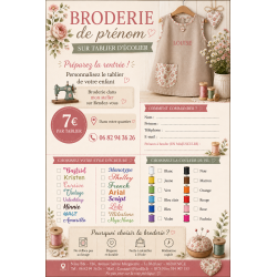 Service de broderie sur tablier d'écolier