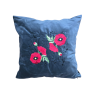 Coussin en velours avec broderie "coquelicots" - 50x50cm