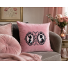 Coussin en velours brodé romantique - 50x50cm