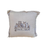 Coussin en lin avec broderie "Welcome Friends" - 40x40cm