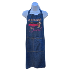 Tablier de cuisine jean broderie "chocolat"