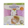 Lot de 3 couvertures "Swaddle Me" en coton (rose)