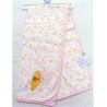 Couverture coton 85 x 100 cm (blanc/rose + fleurs + winnie)