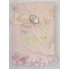 Couverture "Hippity Hop" lapin (velours/satin) rose