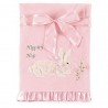 Couverture "Hippity Hop" lapin (velours/satin) rose