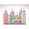 Housse de protection en silicone siliskin rose pour biberon 240ml col standard