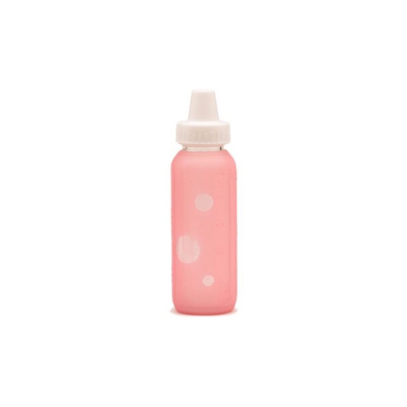 Housse De Protection En Silicone Siliskin Rose Pour Biberon 240ml Col