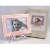 Cadre photo "Baby" en métal argenté (bleu ou rose)