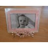 Cadre photo "Baby" en métal argenté (bleu ou rose)