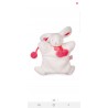 Marionnette lapin pompon 28cm (couleur au choix) - Doudou et Cie